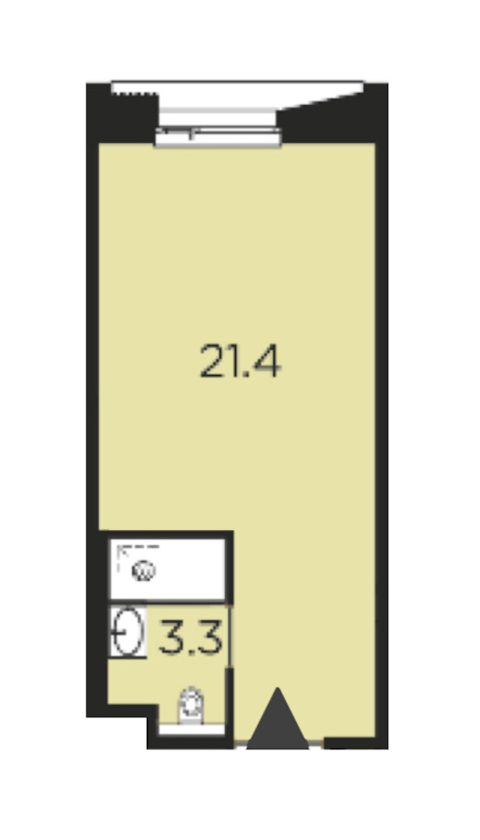 Квартира студия 35.3 м², 5/9 эт., Апарт-отель «Moskovsky Avenir»